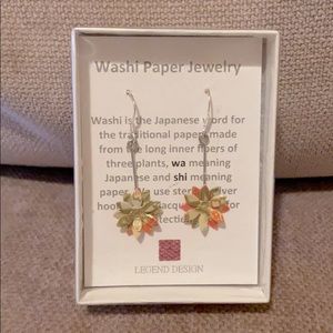 Washi Paper Flower Earrings